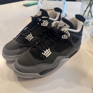 Air Jordan 4 Men's Black and Gray Sneakers